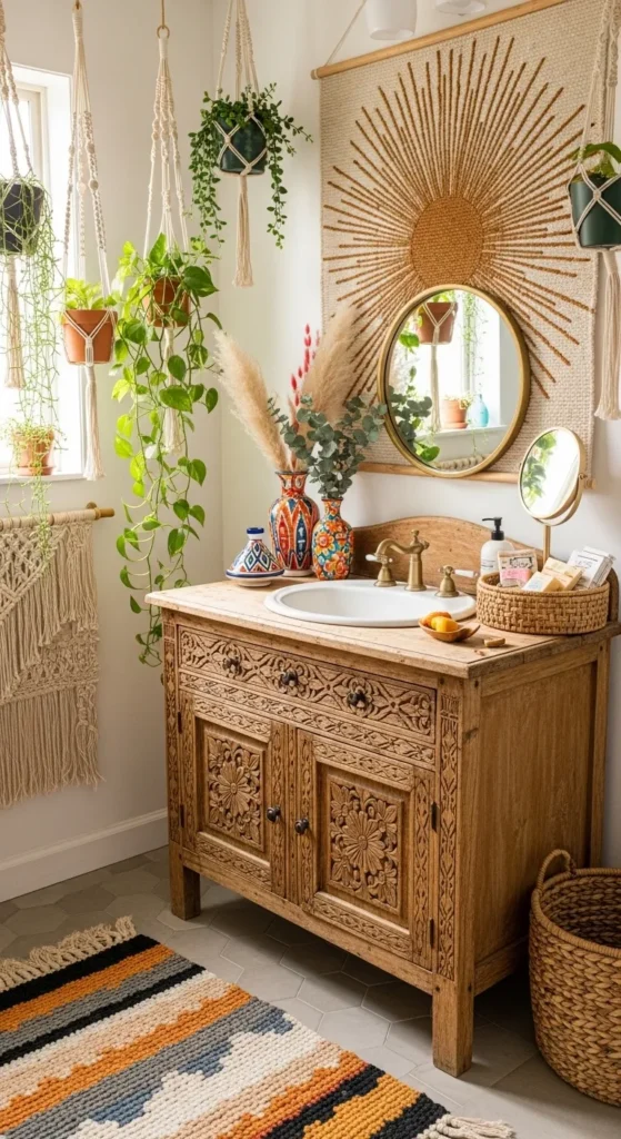 Vibrant Boho Bathroom Ideas