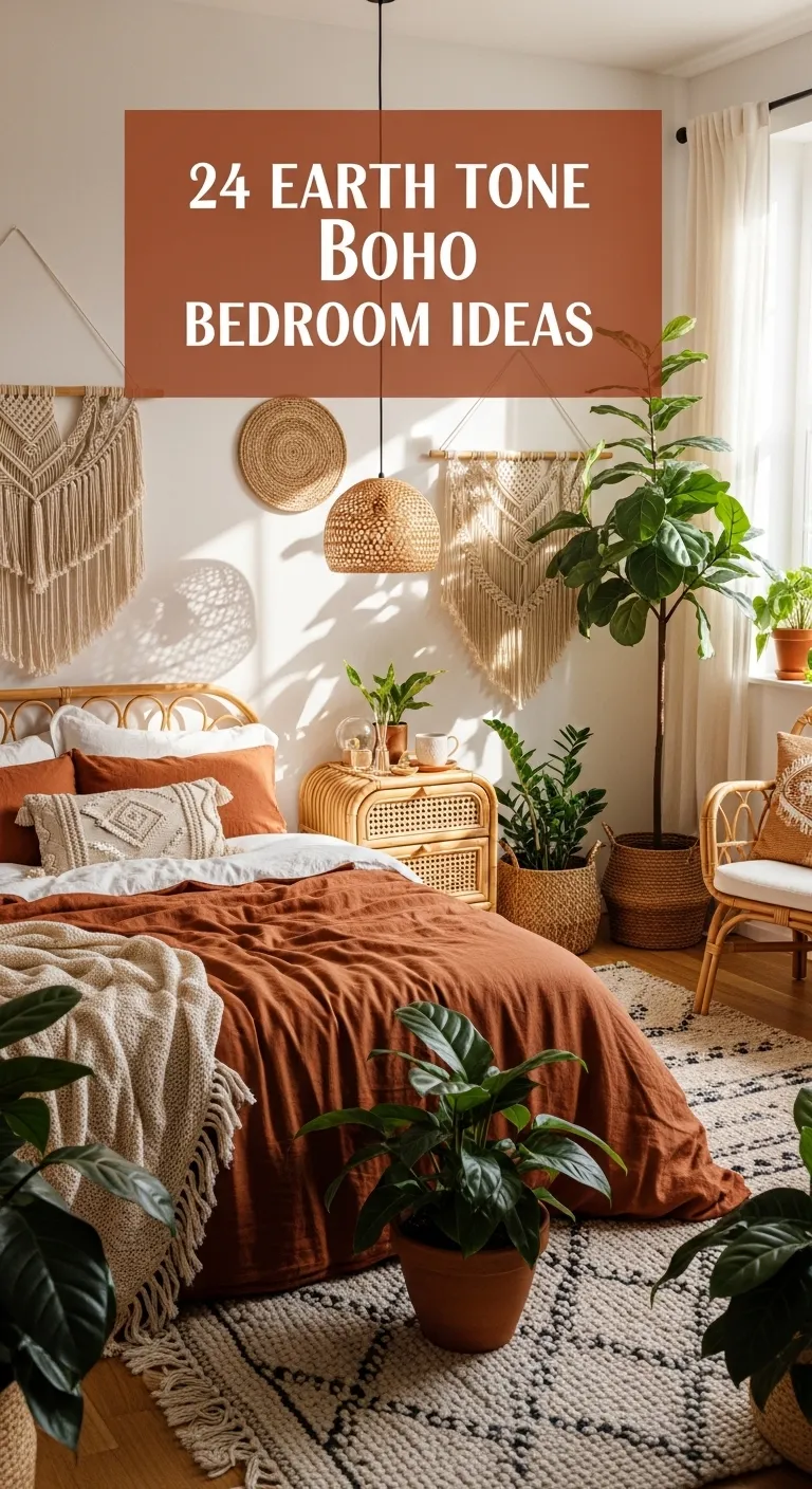 Earth Tone Boho Style Bedroom Ideas