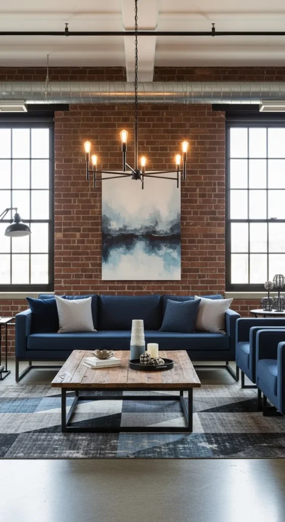 Black and Blue Living Room