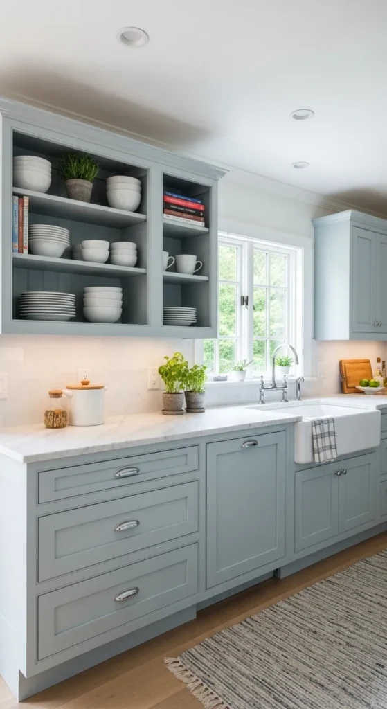 Kitchen with Blue Cabinets