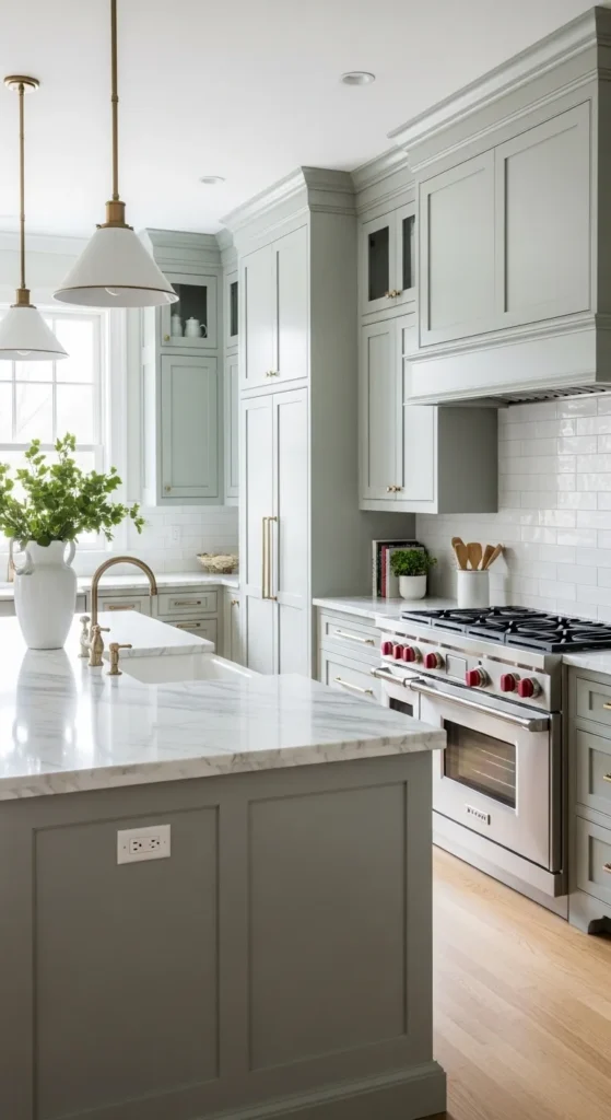 Sage Green and Wood Kitchen