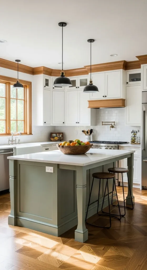 Sage Green and Wood Kitchen