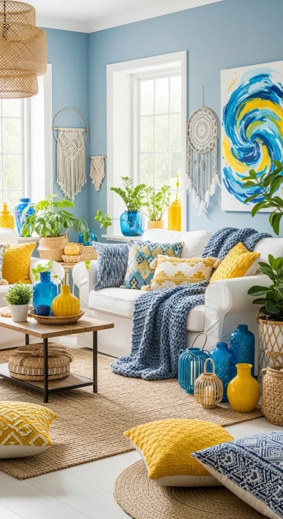 Colorful Boho Living Rooms