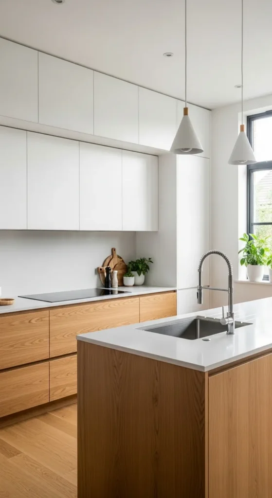 White and Wood Kitchen Styles