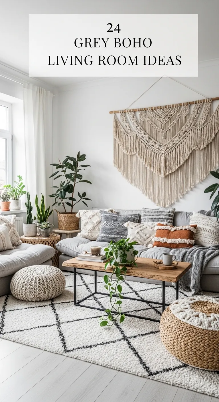 Grey Boho Living Room Ideas