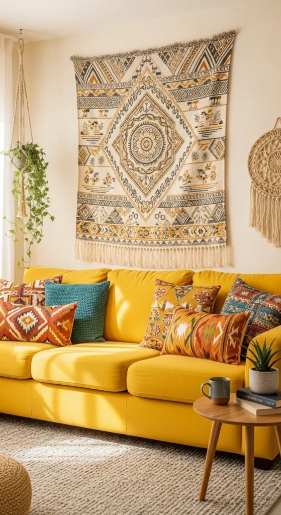 Colorful Boho Living Rooms