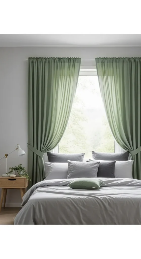 Sage Green and Grey Bedroom
