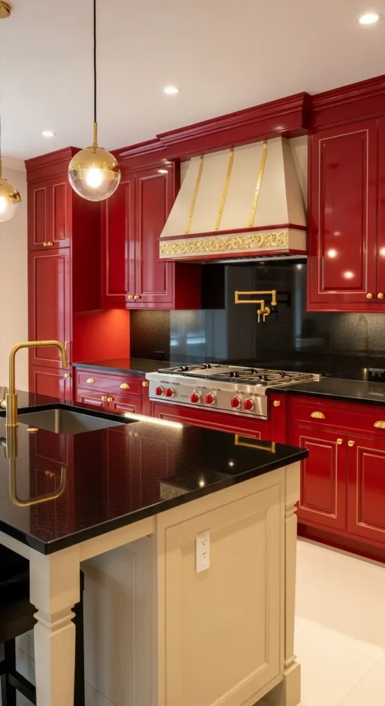 Red Kitchen Cabinet Designs