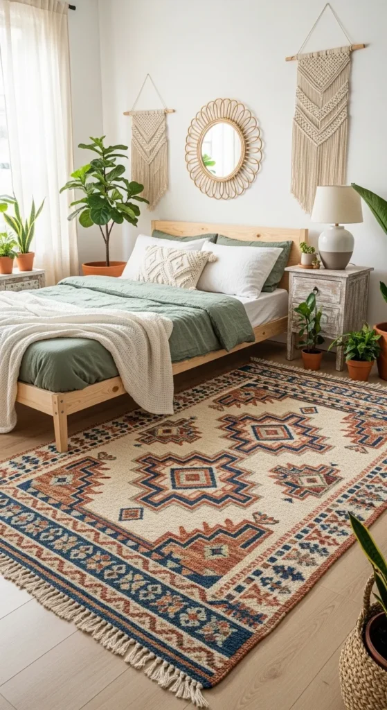 Boho Style Bedroom Rugs