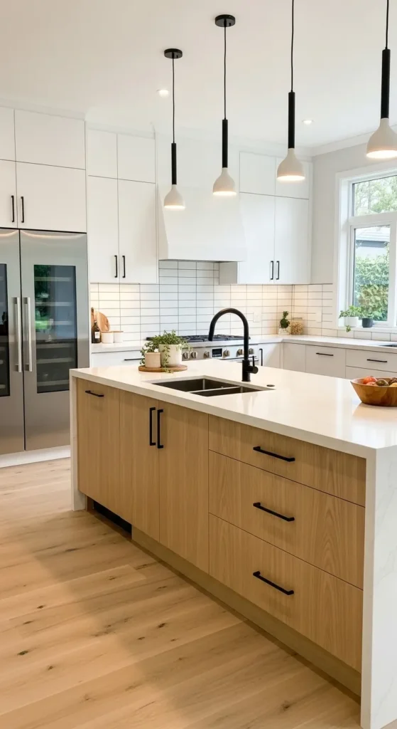 White and Wood Kitchen Styles