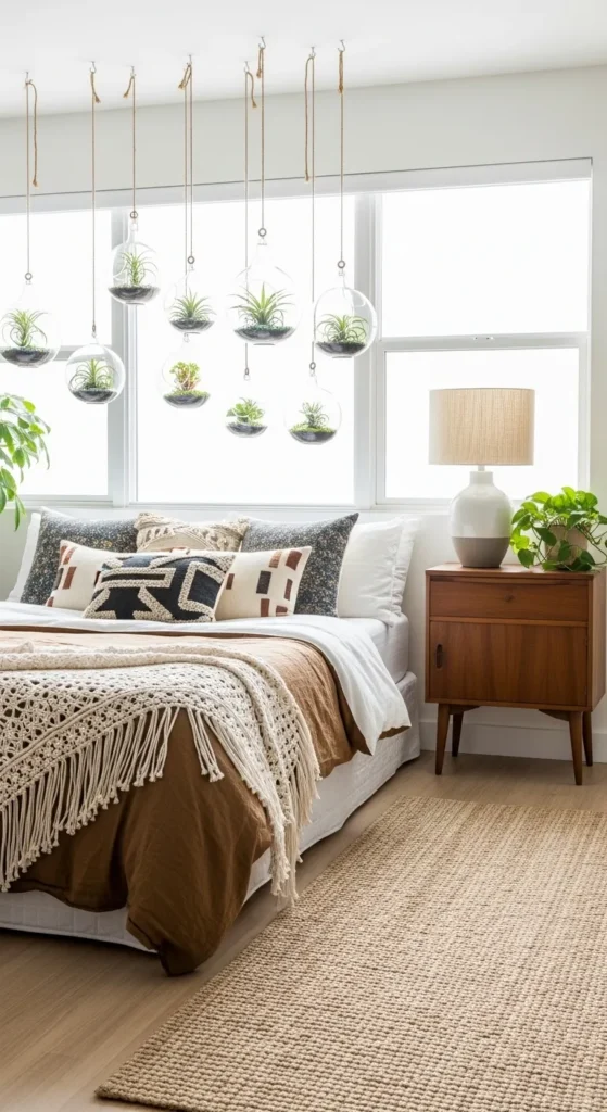 Boho Bedroom Ideas with Hanging Plants