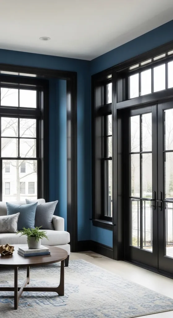 Black and Blue Living Room
