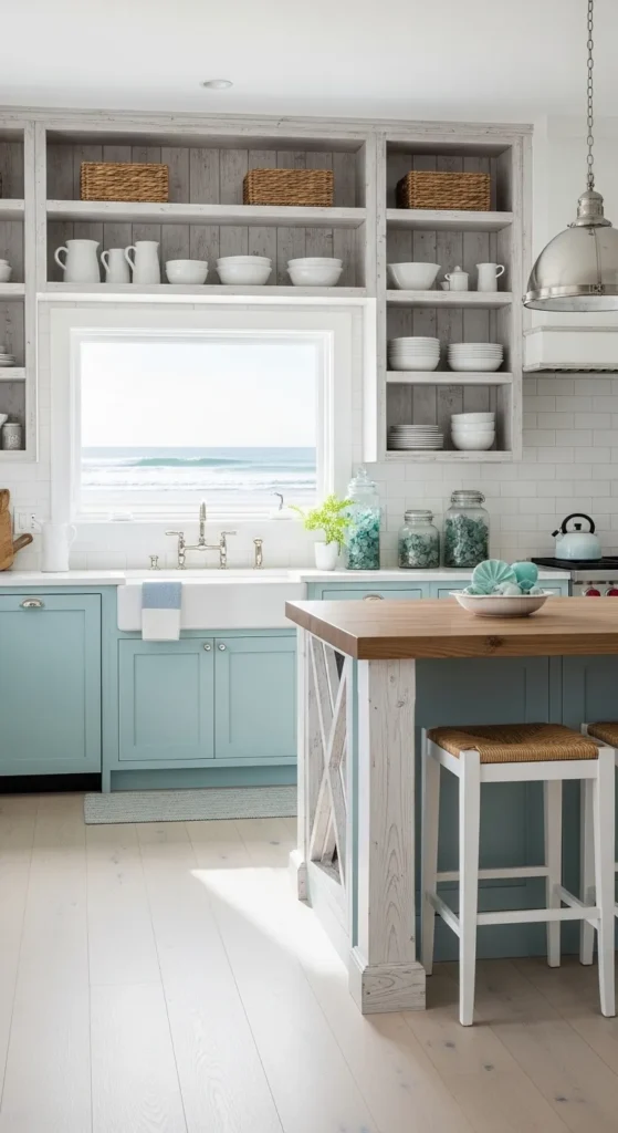 Kitchen with Blue Cabinets
