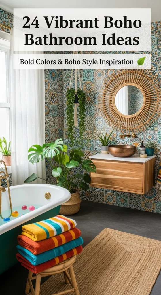 Vibrant Boho Bathroom Ideas