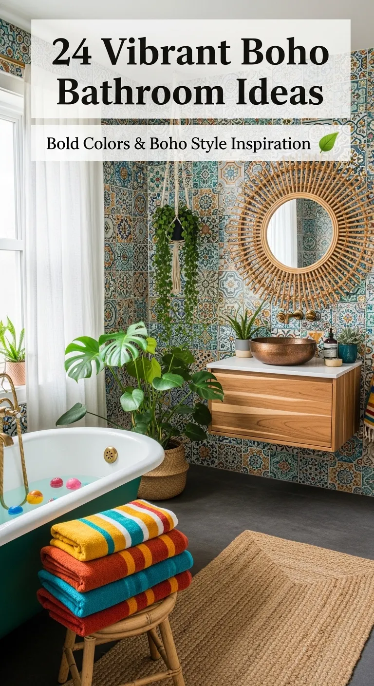 Vibrant Boho Bathroom Ideas