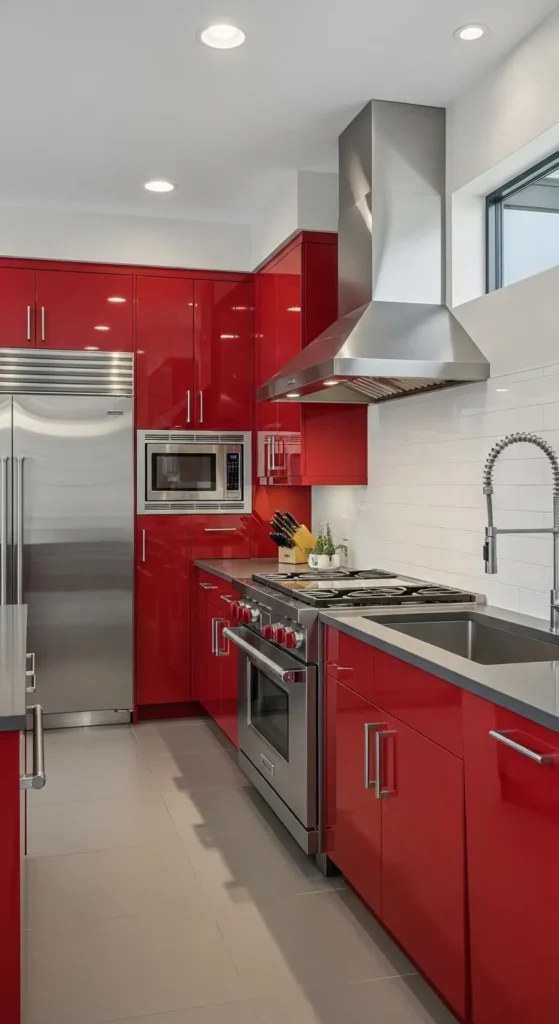 Red Kitchen Cabinet Designs