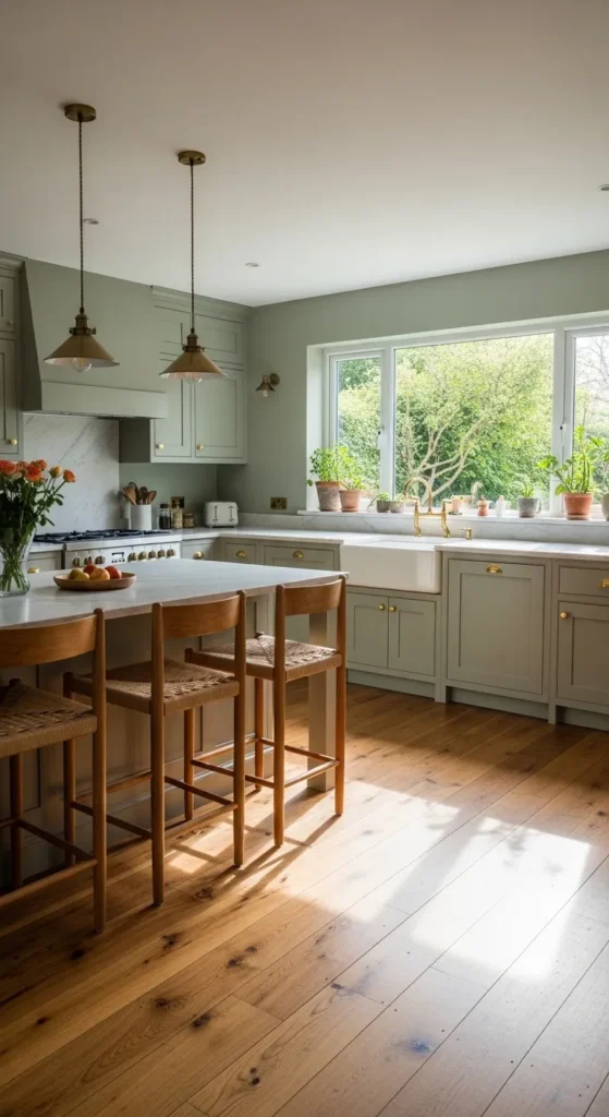 Sage Green and Wood Kitchen