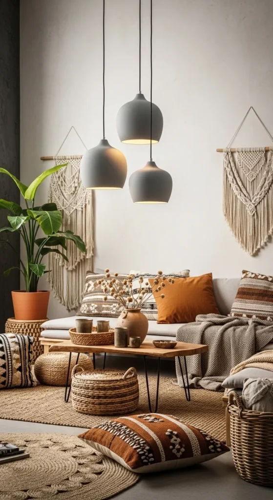 Grey Boho Living Room Ideas