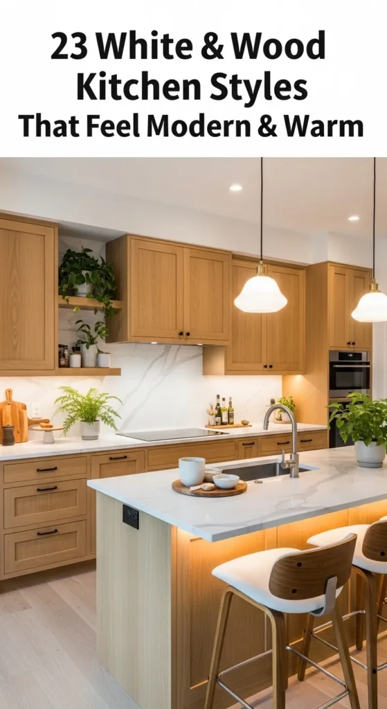White and Wood Kitchen Styles