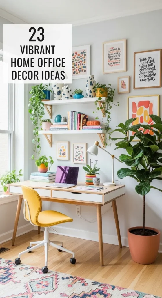Vibrant Home Office Decor