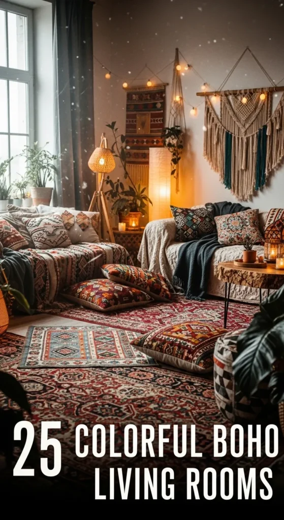 Colorful Boho Living Rooms