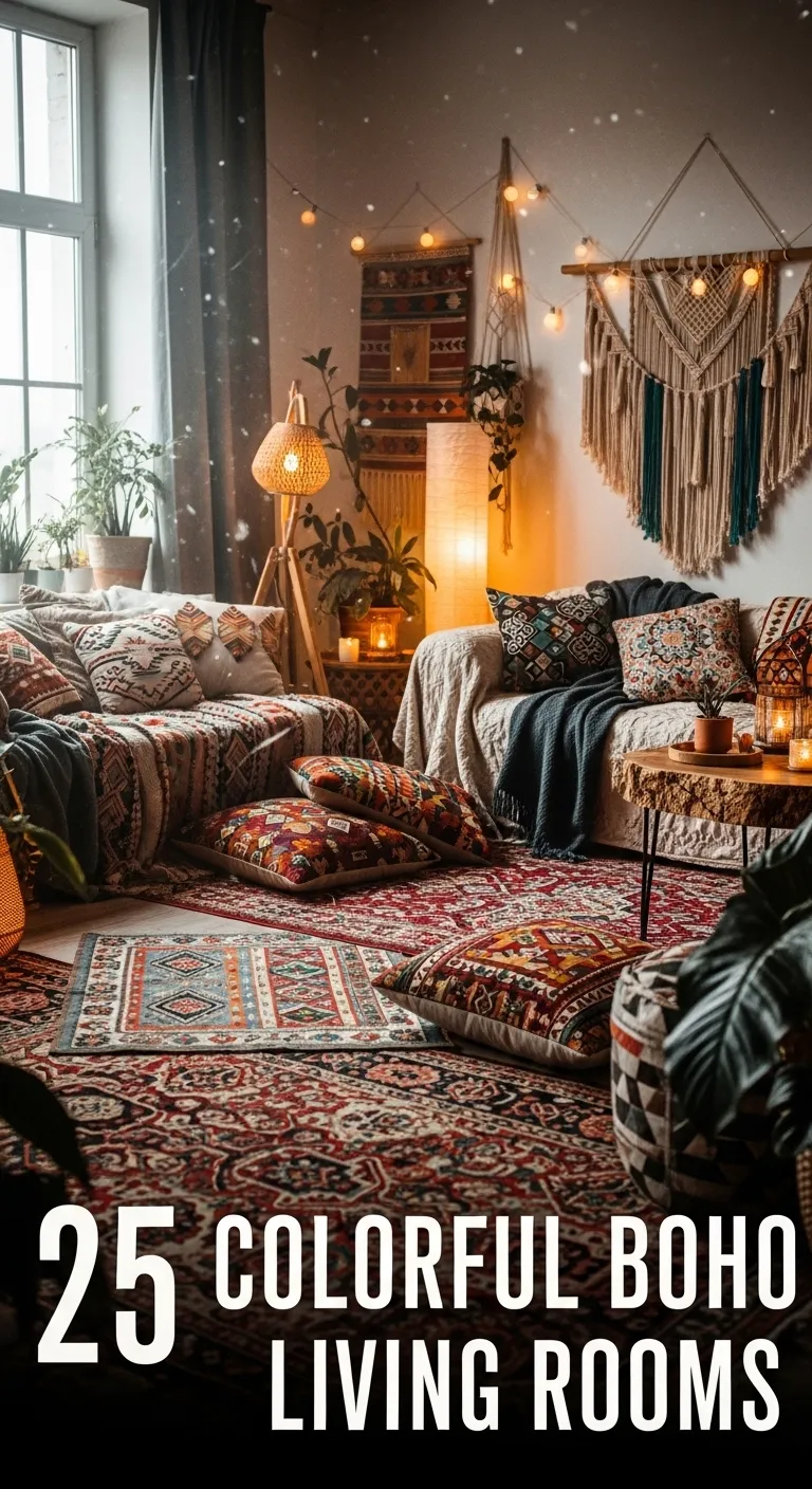 Colorful Boho Living Rooms