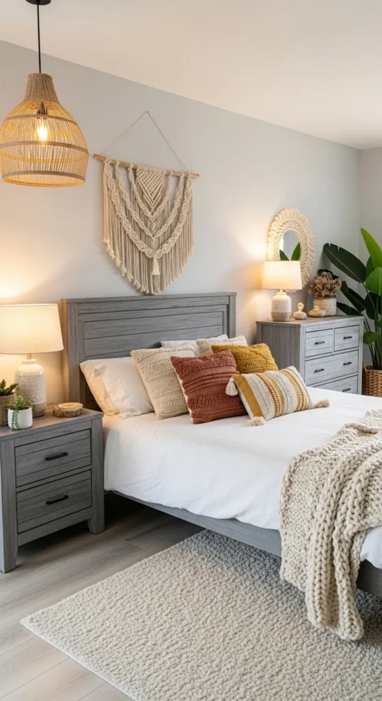 Grey Boho Bedroom Ideas 