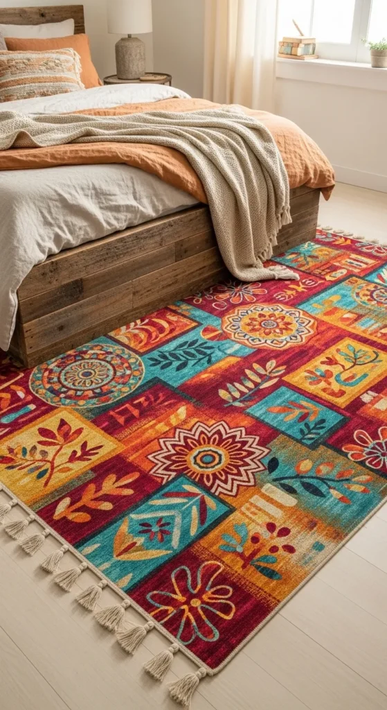 Boho Style Bedroom Rugs