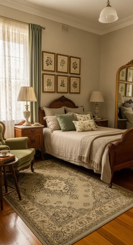 Sage Green Beige Bedroom