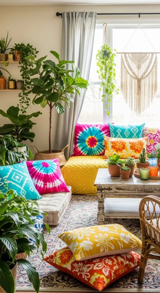 Colorful Boho Living Rooms