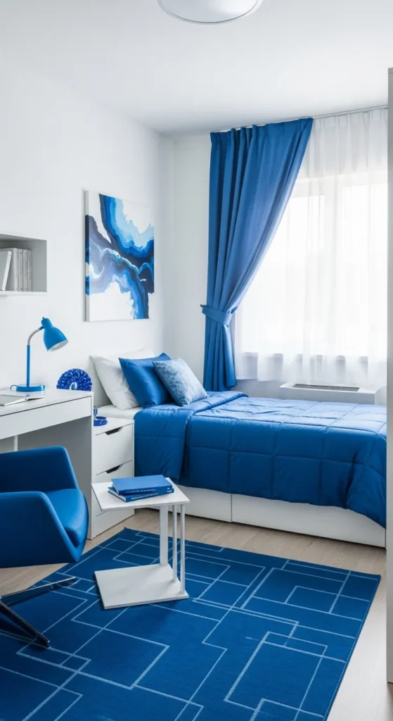 Blue and White Dorm Room Ideas