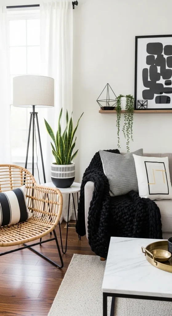 Black and White Living Room