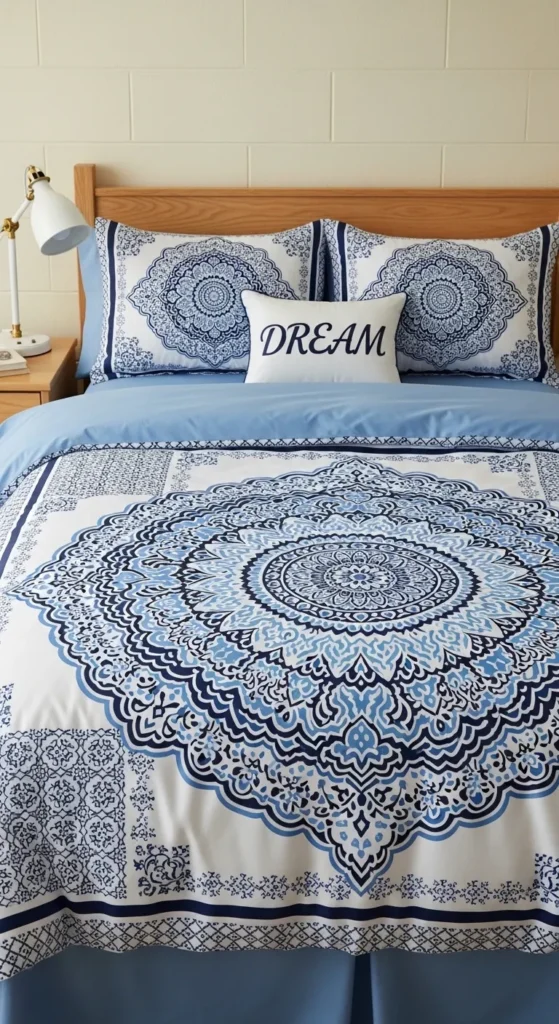 Blue and White Dorm Room Ideas