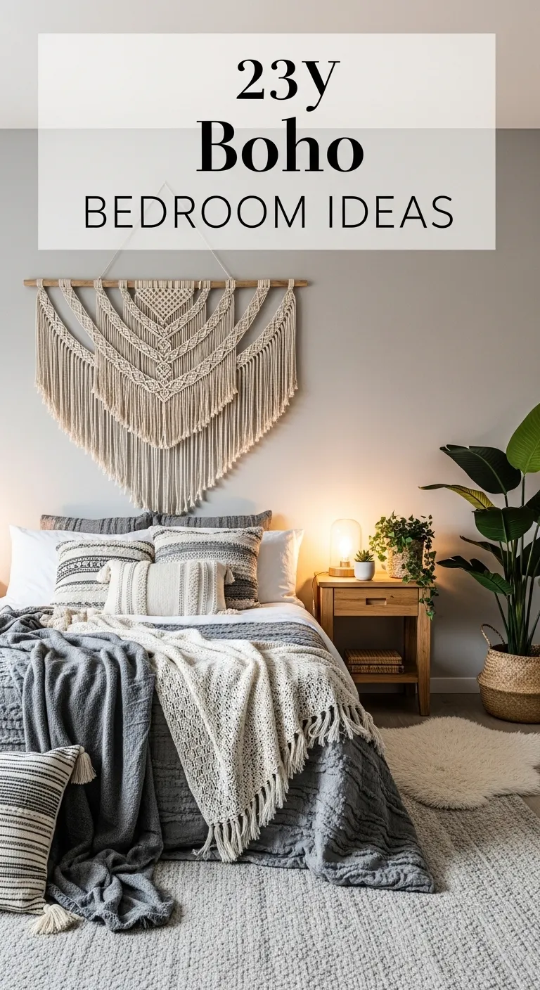 Grey Boho Bedroom Ideas