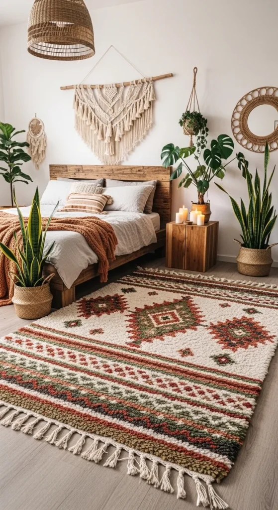 Boho Style Bedroom Rugs