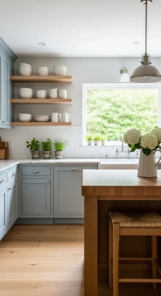 Kitchen with Blue Cabinets