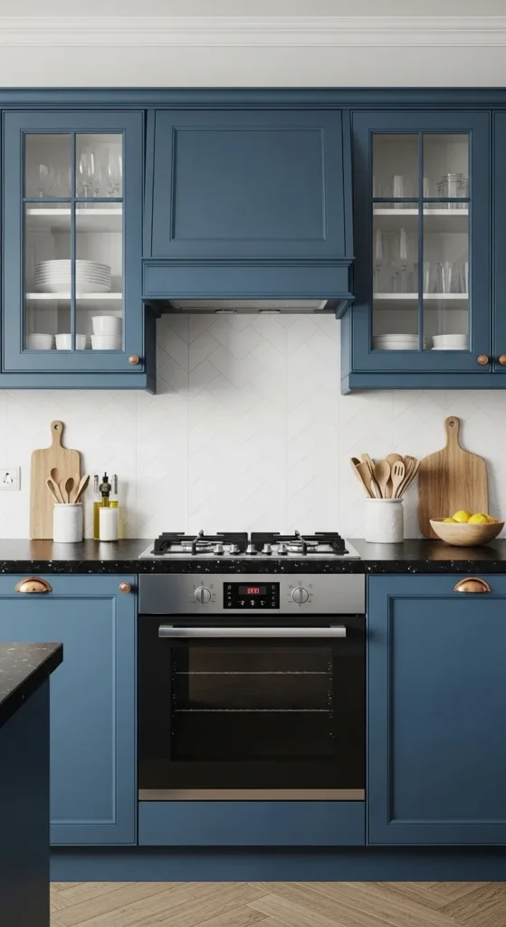 Kitchen with Blue Cabinets