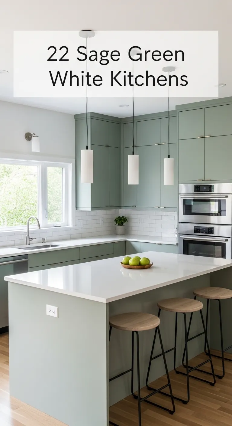 Sage Green and White Kitchen