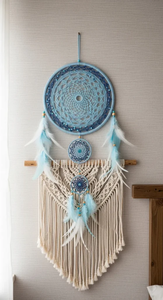 Light Blue Boho Bedroom Decor