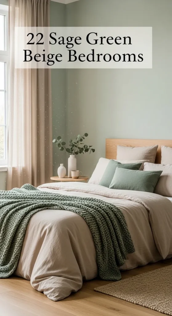 Sage Green Beige Bedroom