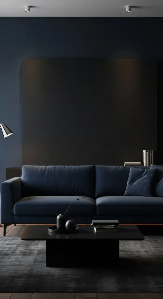 Black and Blue Living Room