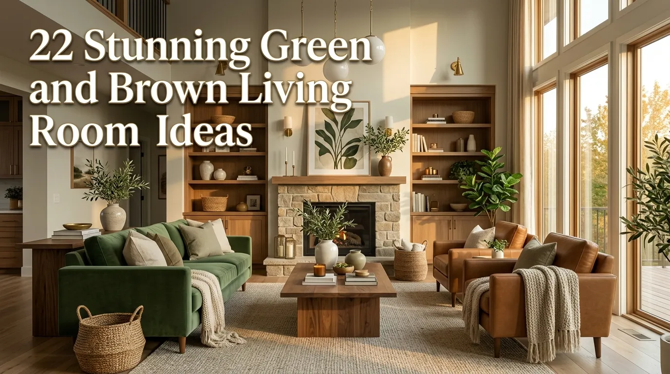 22 Stunning Green and Brown Living Rooms