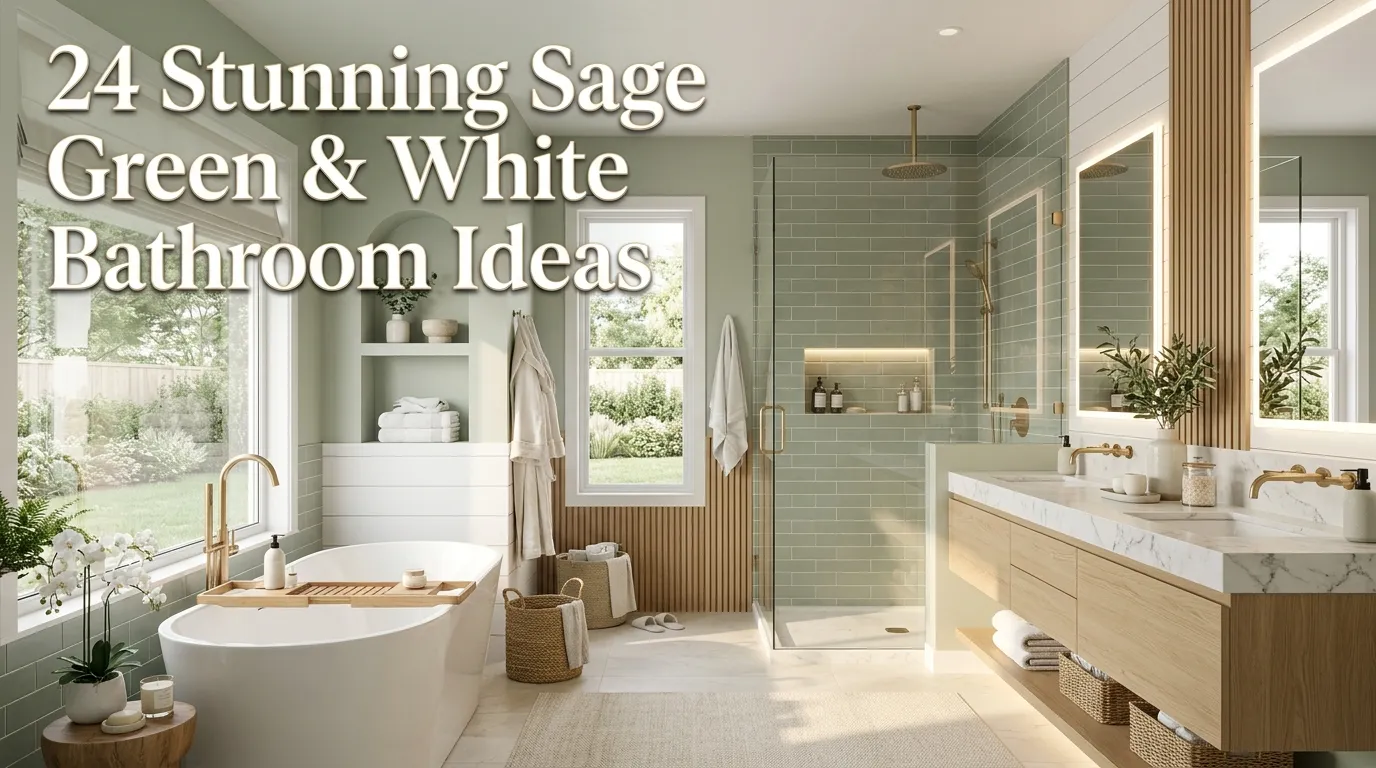 24 Stunning Sage Green and White Bathrooms
