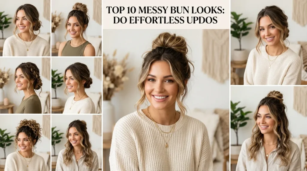 Top 10 Messy Bun Looks: Do Effortless Updos