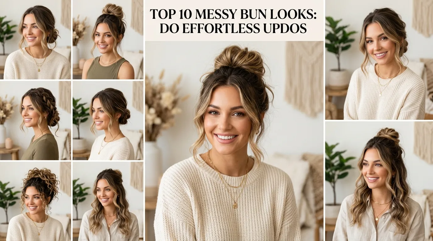 Top 10 Messy Bun Looks: Do Effortless Updos
