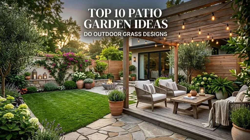 Top 10 Patio Garden Ideas: Do Outdoor Grass Designs