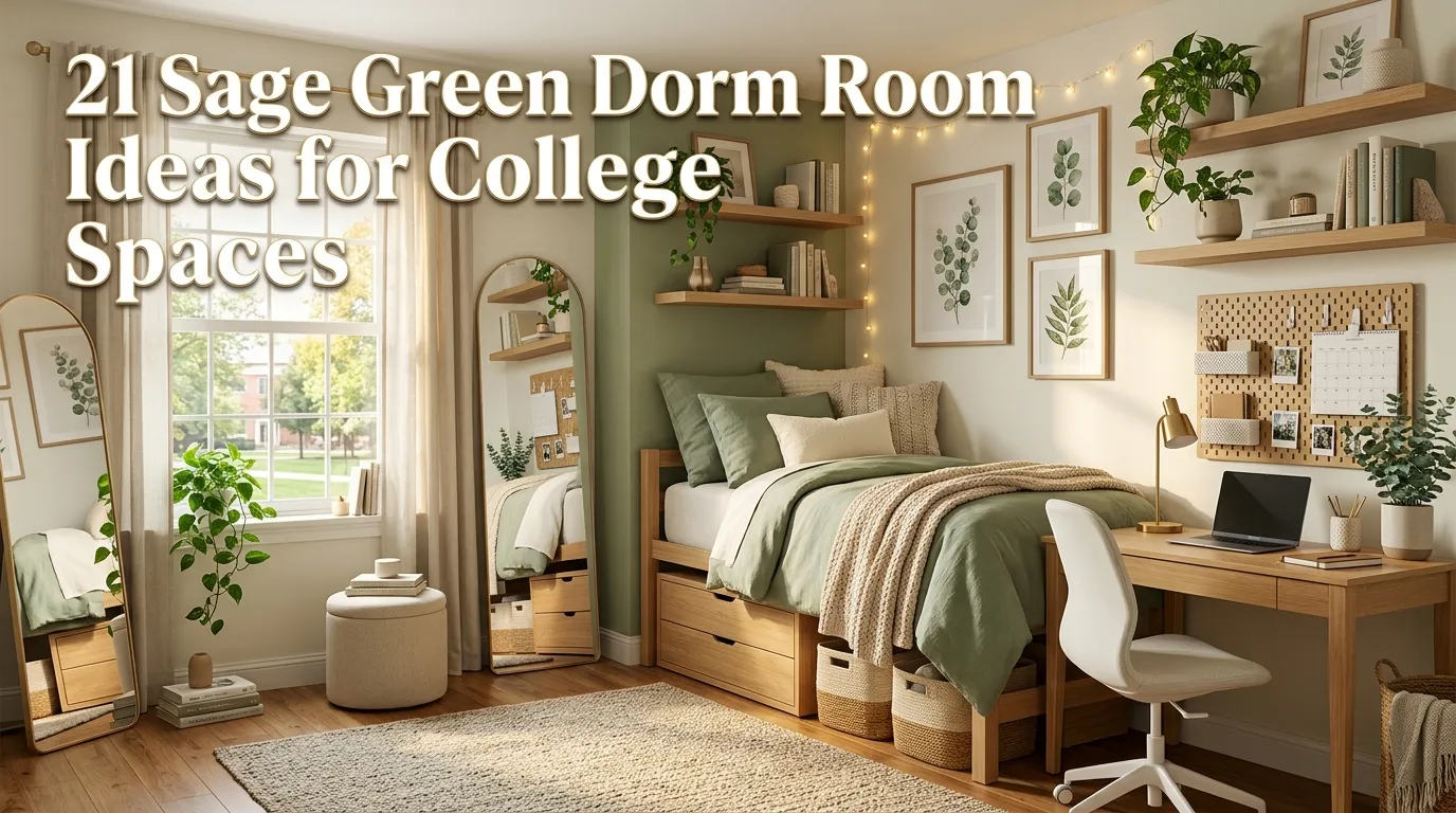 21 Sage Green Dorm Room Ideas for College Space