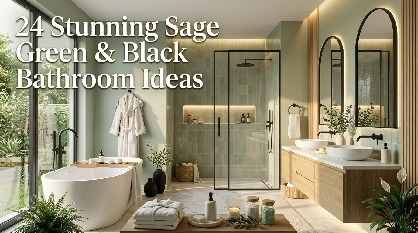  24 Stunning Sage Green and Black Bathrooms