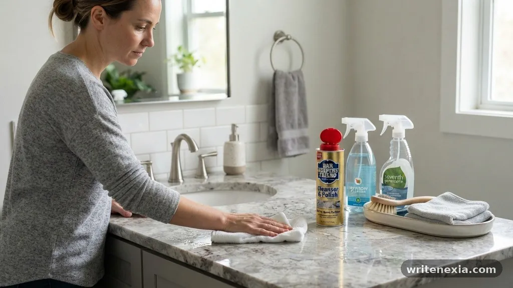 Essential Cleaning Supplies List - Is Bar Keepers Friend Safe to Use on Quartz Bathroom Vanities?