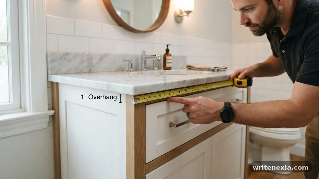 Front Overhang Considerations - What Is the Standard Front and Side Overhang for a Vanity Countertop?